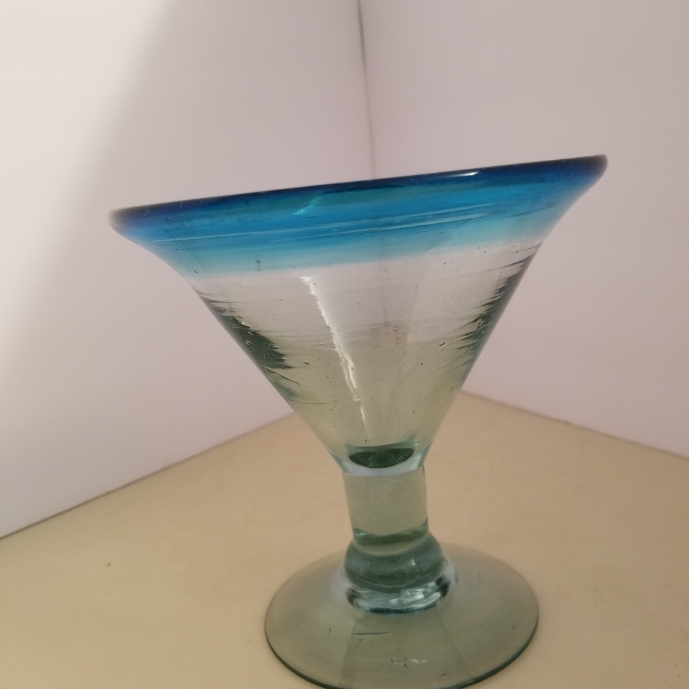 Stunning Blue Gradient Glass Art Vase